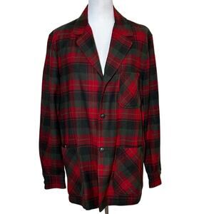 Pendleton Vintage 1960's 100% Pure Virgin Wool Plaid Shirt Jacket Sz M